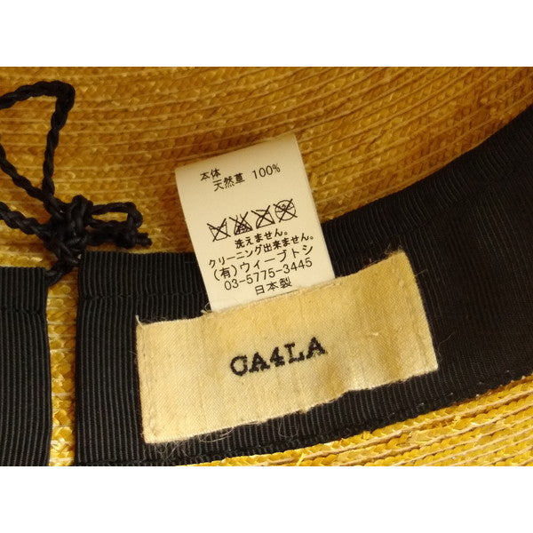 CA4LA カシラ カンカン帽 ハット 麦わら帽子 リボン【中古】
