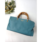 GUCCI グッチ バンブーショッパー 2WAY ショルダーバッグ ミディアム ハンドバッグ ブルー 【中古】