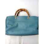 GUCCI グッチ バンブーショッパー 2WAY ショルダーバッグ ミディアム ハンドバッグ ブルー 【中古】