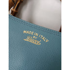 GUCCI グッチ バンブーショッパー 2WAY ショルダーバッグ ミディアム ハンドバッグ ブルー 【中古】