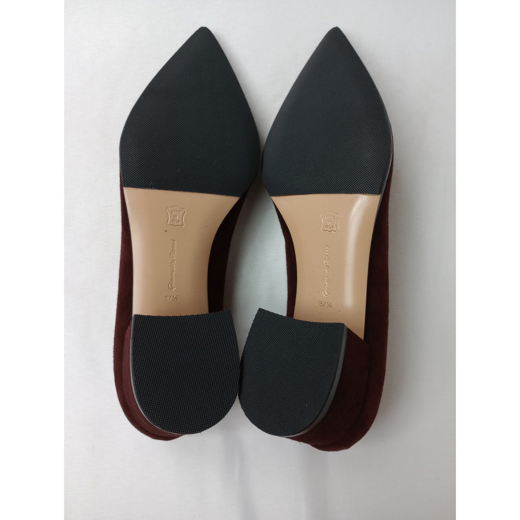 gianvito rossi ジャンヴィト ロッシ スエード パンプス 靴  37 1/2  ワインレッド 【中古】