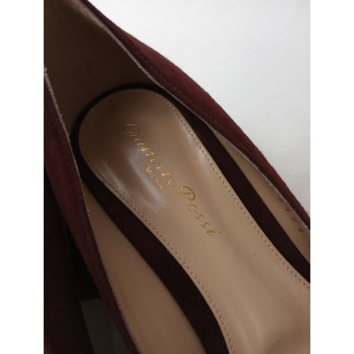 gianvito rossi ジャンヴィト ロッシ スエード パンプス 靴  37 1/2  ワインレッド 【中古】
