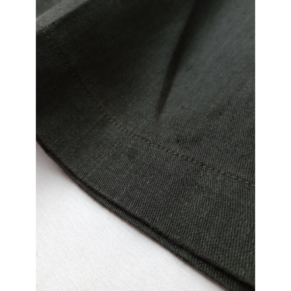 ATON エイトン GARMENT DYED LINEN SATIN タック ワイドパンツ 墨黒  01 【中古】