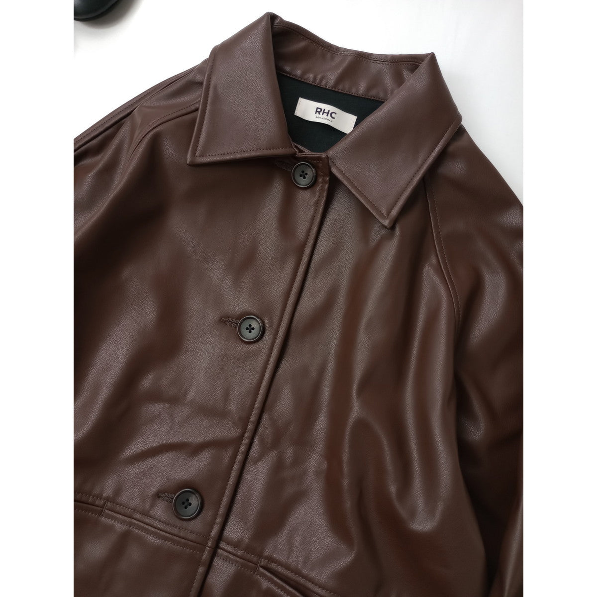25AW RHC Ron Herman アールエイチシー ロンハーマン フェイクレザー ジャケット ブラウン XS  【中古】