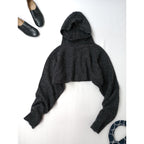 blurhms ブラームス Alpaca Knit Balaclava Short P/O  アルパカ  ニット レイヤード  トップス    フード  バラクラバ  グレー 0 【中古】