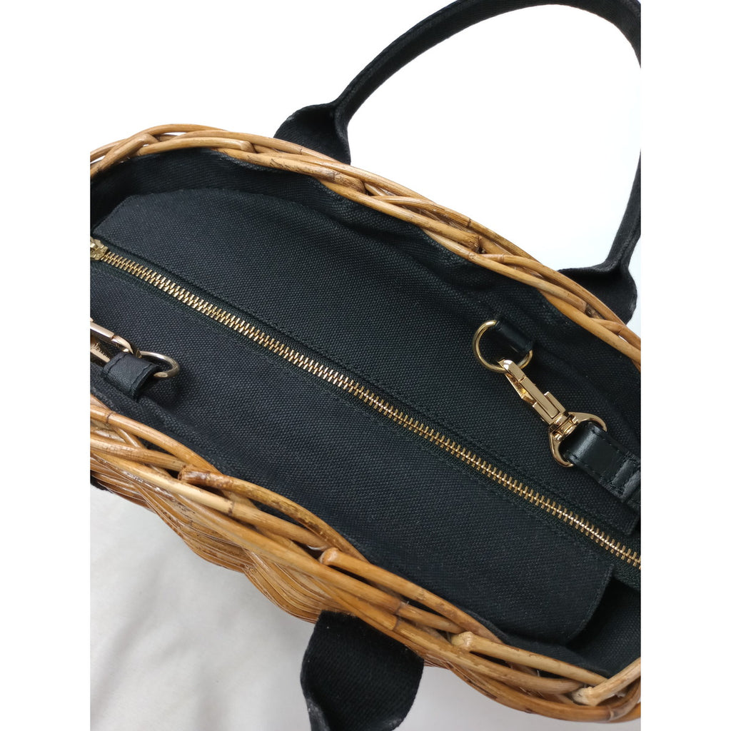 VIOLAd´ORO  ヴィオラドーロ  かご バッグ 黒 ブラック 【中古】