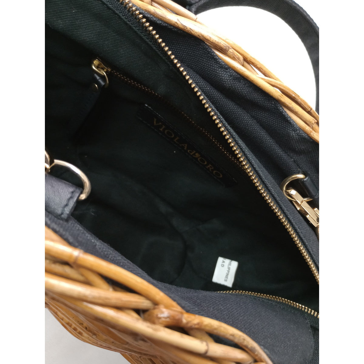 VIOLAd´ORO  ヴィオラドーロ  かご バッグ 黒 ブラック 【中古】