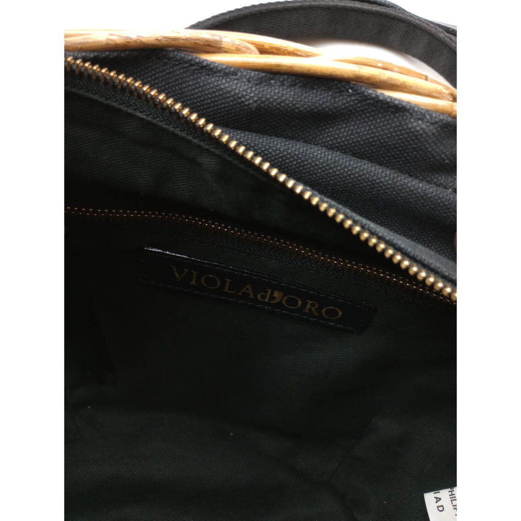 VIOLAd´ORO  ヴィオラドーロ  かご バッグ 黒 ブラック 【中古】