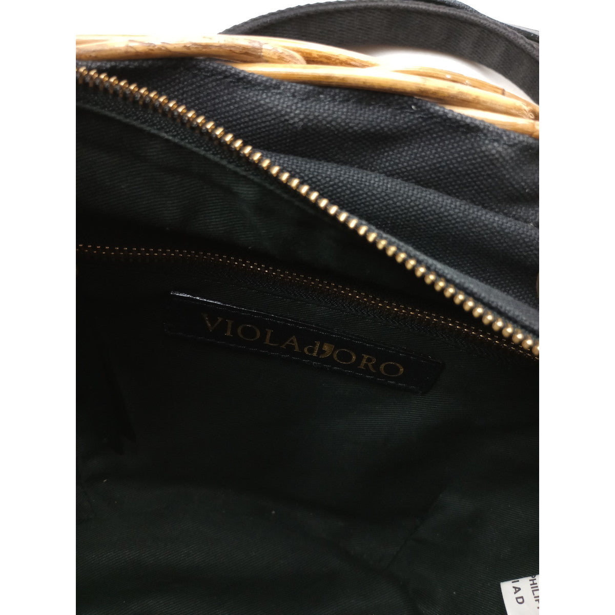 VIOLAd´ORO  ヴィオラドーロ  かご バッグ 黒 ブラック 【中古】
