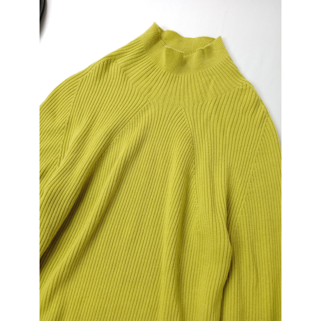 BATONER バトナー RIBNITURE TURTLE NECK リブタートルネック  長袖  ニット  トップス 2 イエロー 【中古】