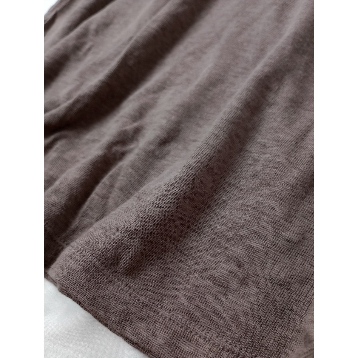 BATONER バトナー LINEN ALINE T-SHIRT リネン 麻 100％ Aライン Tシャツ  くすみブラウン【中古】