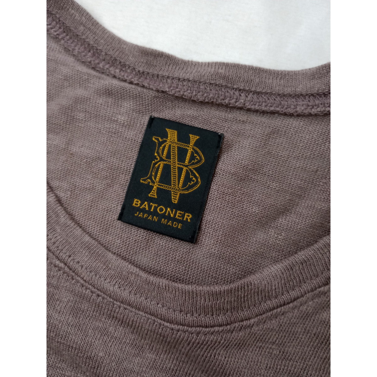 BATONER バトナー LINEN ALINE T-SHIRT リネン 麻 100％ Aライン Tシャツ  くすみブラウン【中古】