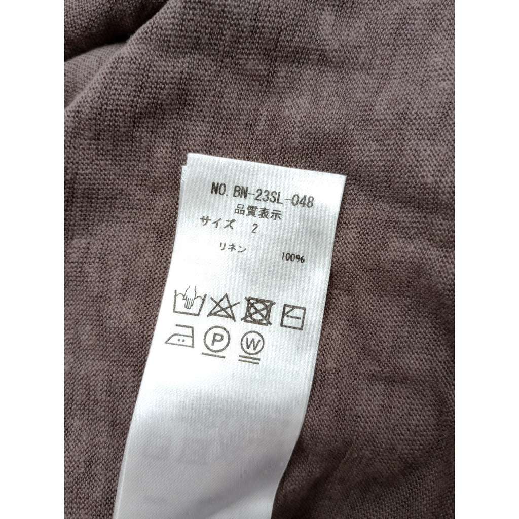 BATONER バトナー LINEN ALINE T-SHIRT リネン 麻 100％ Aライン Tシャツ  くすみブラウン【中古】