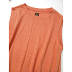 BATONER バトナー LINEN ALINE NO–SLEEVE リネン 麻 100％ Aライン ノースリーブ  トップスオレンジ  【中古】