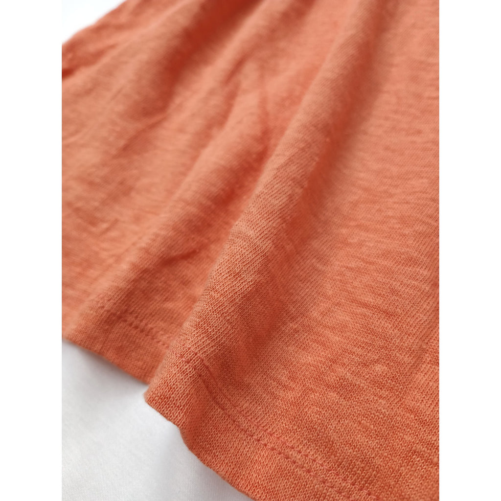 BATONER バトナー LINEN ALINE NO–SLEEVE リネン 麻 100％ Aライン ノースリーブ  トップスオレンジ  【中古】