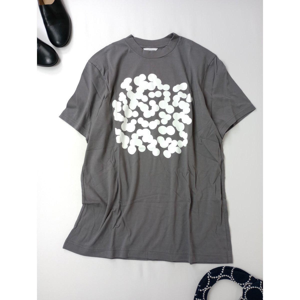 mina perhonen ミナペルホネン soda water 半袖Tシャツ カットソー  トップス グレー L  【中古】