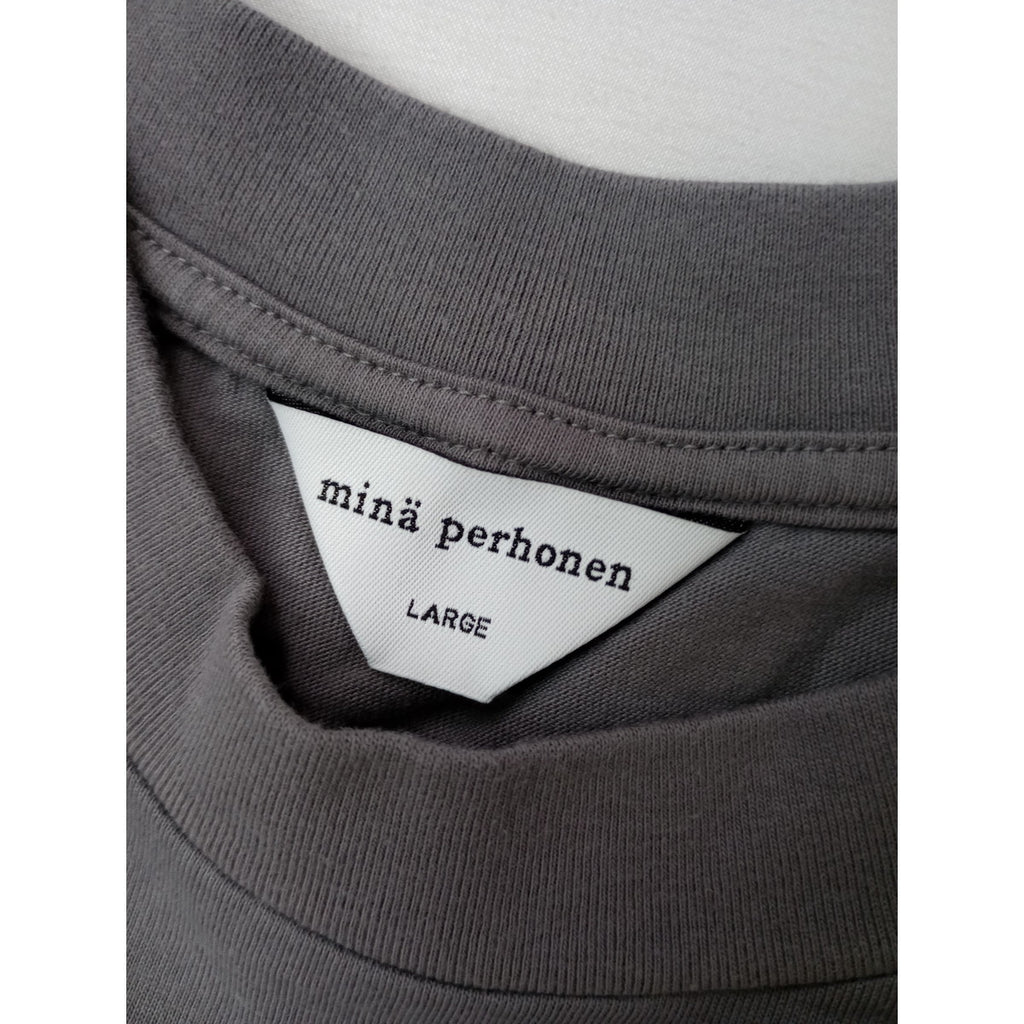 mina perhonen ミナペルホネン soda water 半袖Tシャツ カットソー  トップス グレー L  【中古】