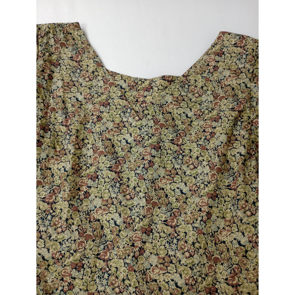 Cloth&Cross クロスアンドクロス 雅姫 LIBERTY  フリル ブラウス トップス 花柄 リバティ  アイボリー【中古】