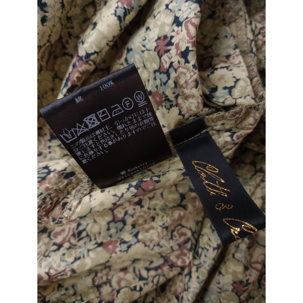 Cloth&Cross クロスアンドクロス 雅姫 LIBERTY  フリル ブラウス トップス 花柄 リバティ  アイボリー【中古】