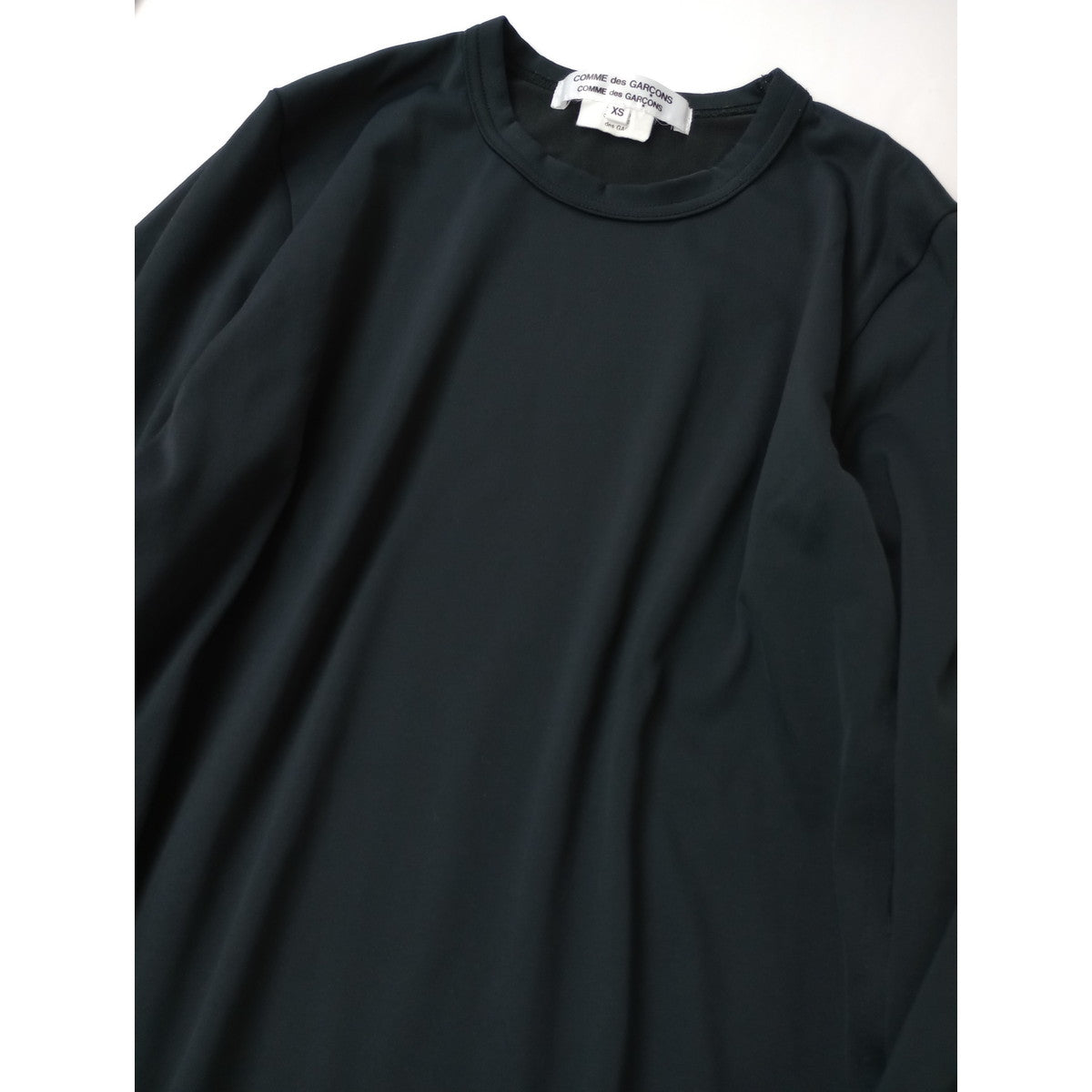 COMME des GARCONS COMME des GARCONS コムデギャルソン コムコム フリルデザイン クルーネック 長袖Ｔシャツ カットソートップス 黒 ブラック 【中古】
