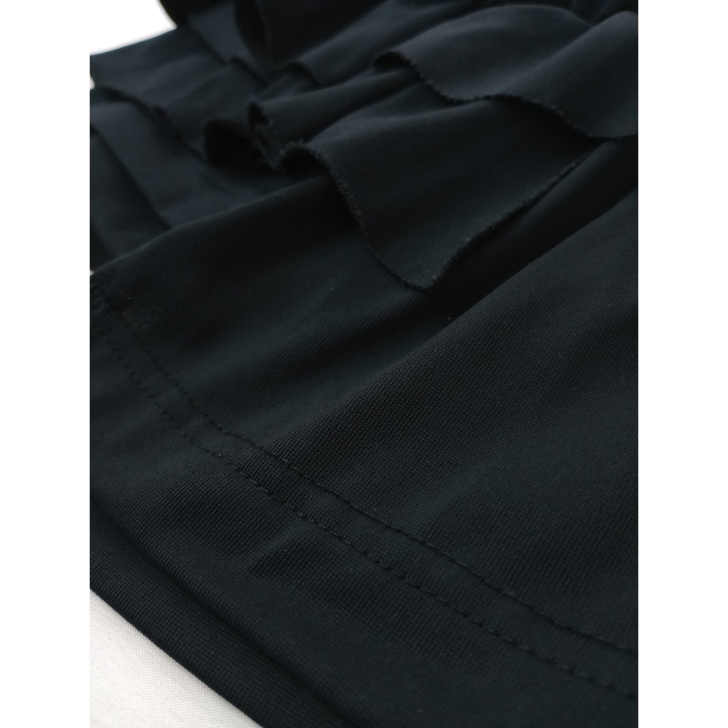 COMME des GARCONS COMME des GARCONS コムデギャルソン コムコム フリルデザイン クルーネック 長袖Ｔシャツ カットソートップス 黒 ブラック 【中古】