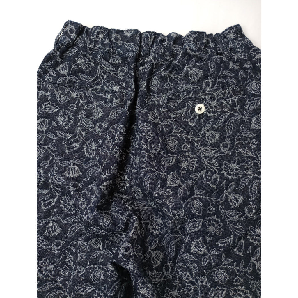 GRANDMA MAMA DAUGHTER グランマママドーター  花柄 スタンドカラー デニムジャケット パンツ セットアップ ネイビー 【中古】