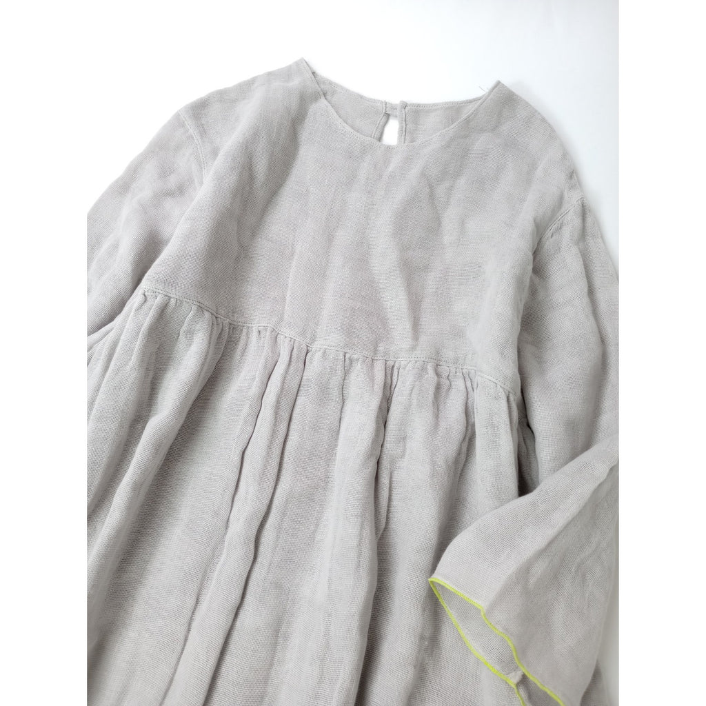 BEARDSLEY ビアズリー 七分袖 ロングワンピース  グレー 【中古】