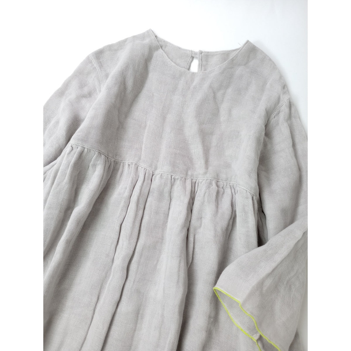 BEARDSLEY ビアズリー 七分袖 ロングワンピース  グレー 【中古】