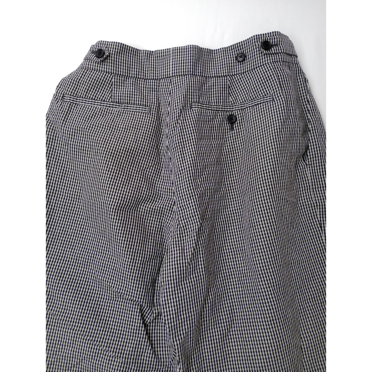 25SS  MARGARET HOWELL マーガレットハウエル COTTON LINEN GINGHAM ギンガムチェック パンツ  2【中古】