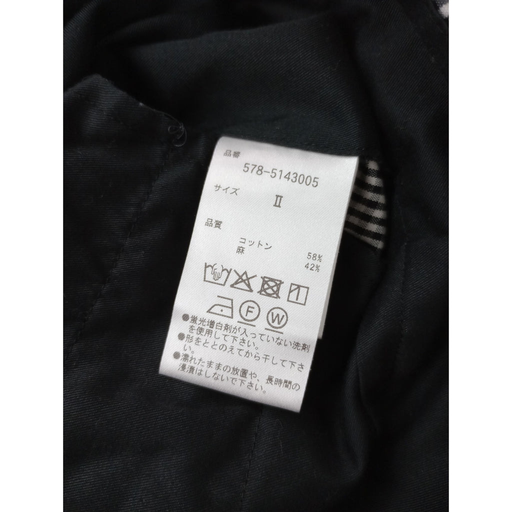 25SS  MARGARET HOWELL マーガレットハウエル COTTON LINEN GINGHAM ギンガムチェック パンツ  2【中古】