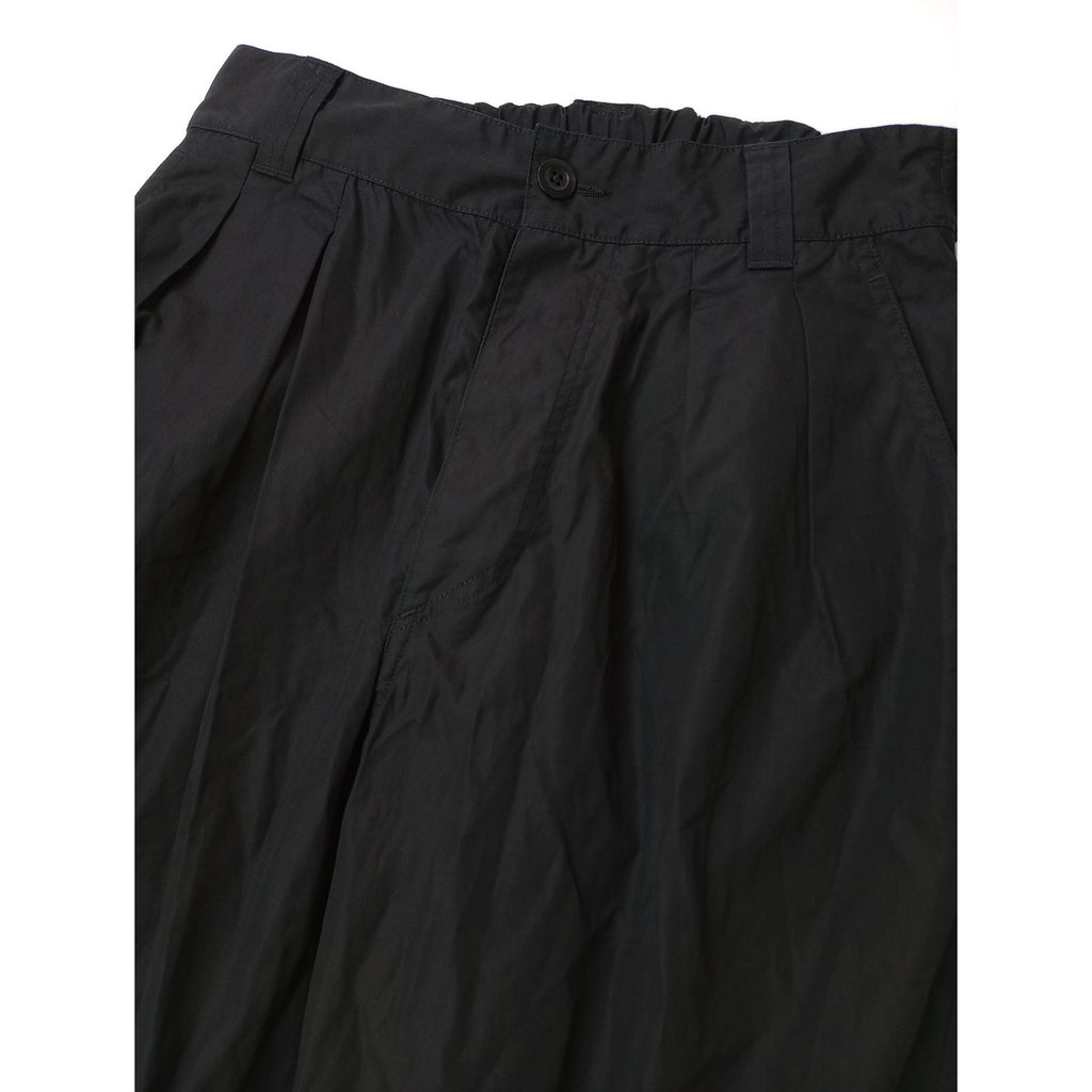 25SS MHL. エムエイチエル マーガレットハウエル FINE COMPACT COTTON POPLIN コットン 綿 100％ トラウザーズ パンツ  黒 ブラック 2 【中古】