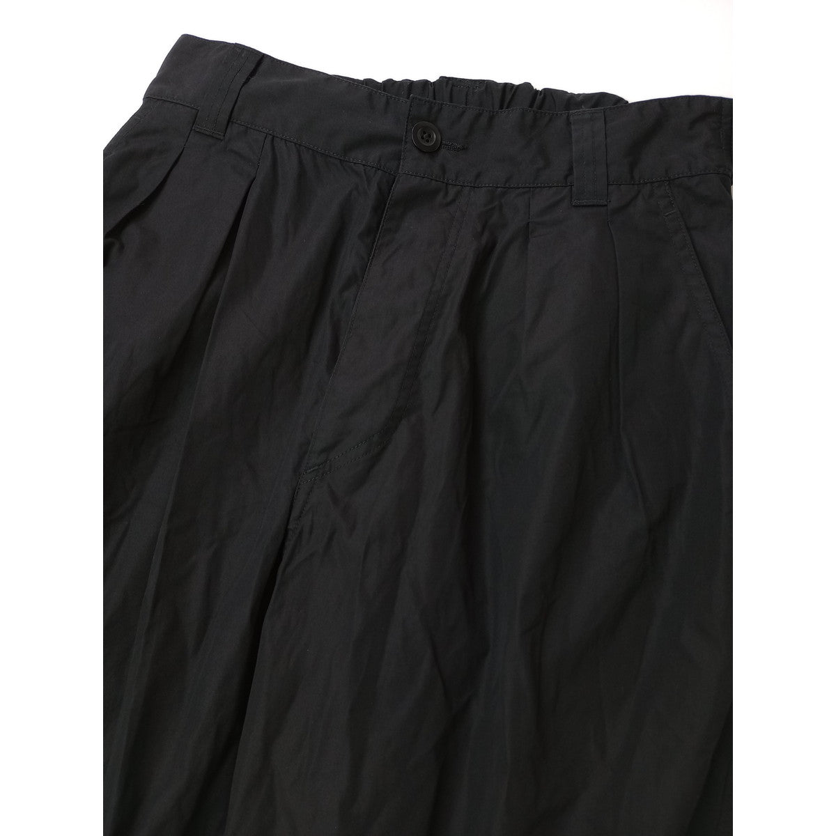 25SS MHL. エムエイチエル マーガレットハウエル FINE COMPACT COTTON POPLIN コットン 綿 100％ トラウザーズ パンツ  黒 ブラック 2 【中古】
