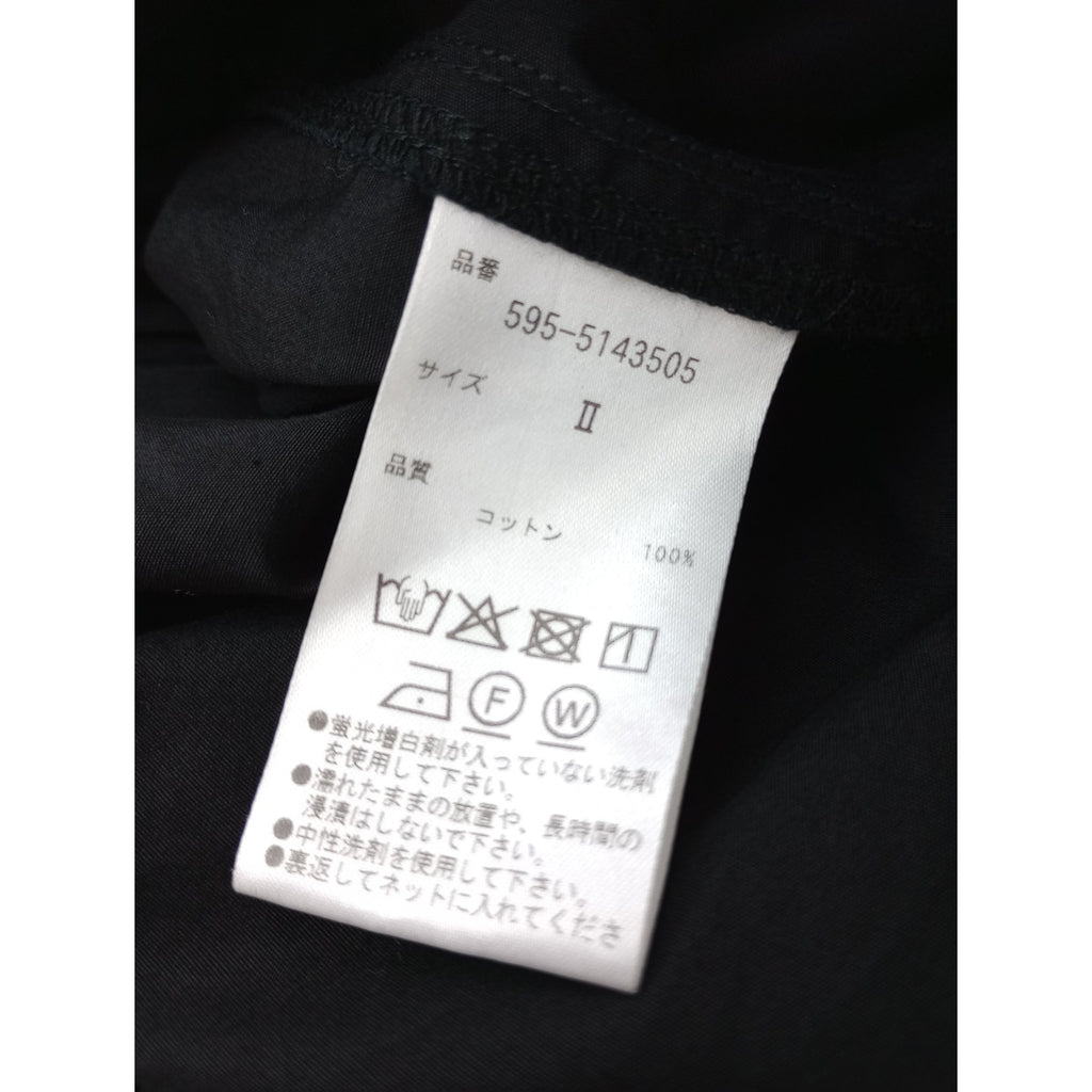 25SS MHL. エムエイチエル マーガレットハウエル FINE COMPACT COTTON POPLIN コットン 綿 100％ トラウザーズ パンツ  黒 ブラック 2 【中古】