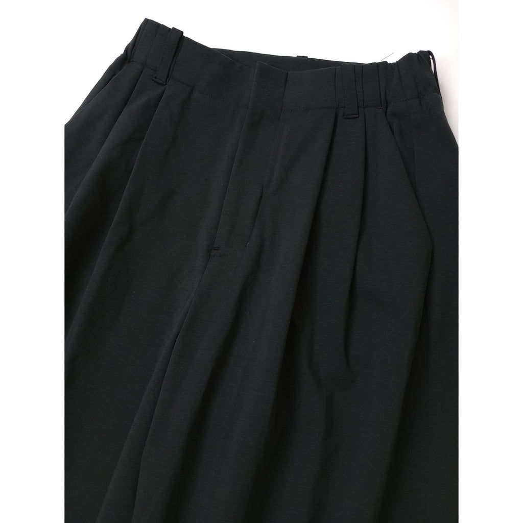 25SS  HUMAN WOMAN × 福田麻琴 ヒューマンウーマン コットンナイロンポンチSTタックパンツ 黒 ブラック M  【中古】