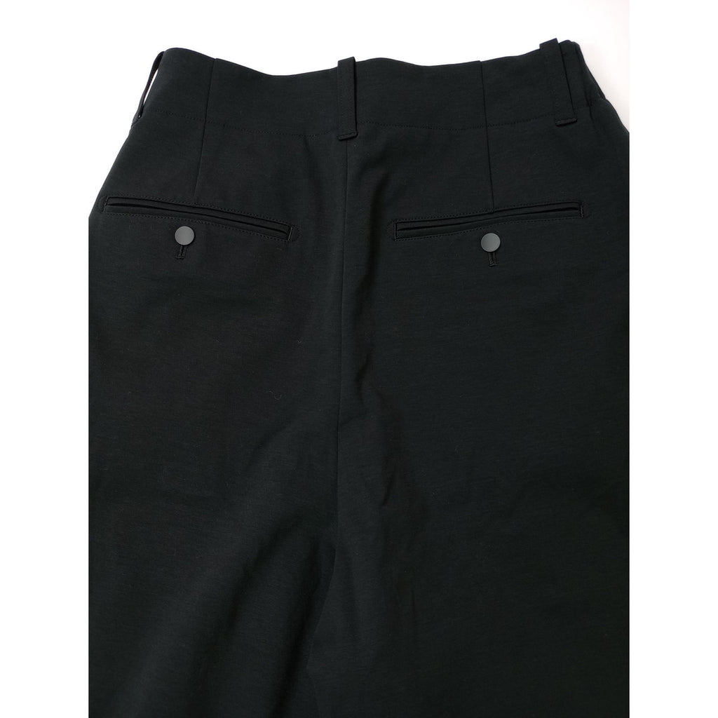25SS  HUMAN WOMAN × 福田麻琴 ヒューマンウーマン コットンナイロンポンチSTタックパンツ 黒 ブラック M  【中古】