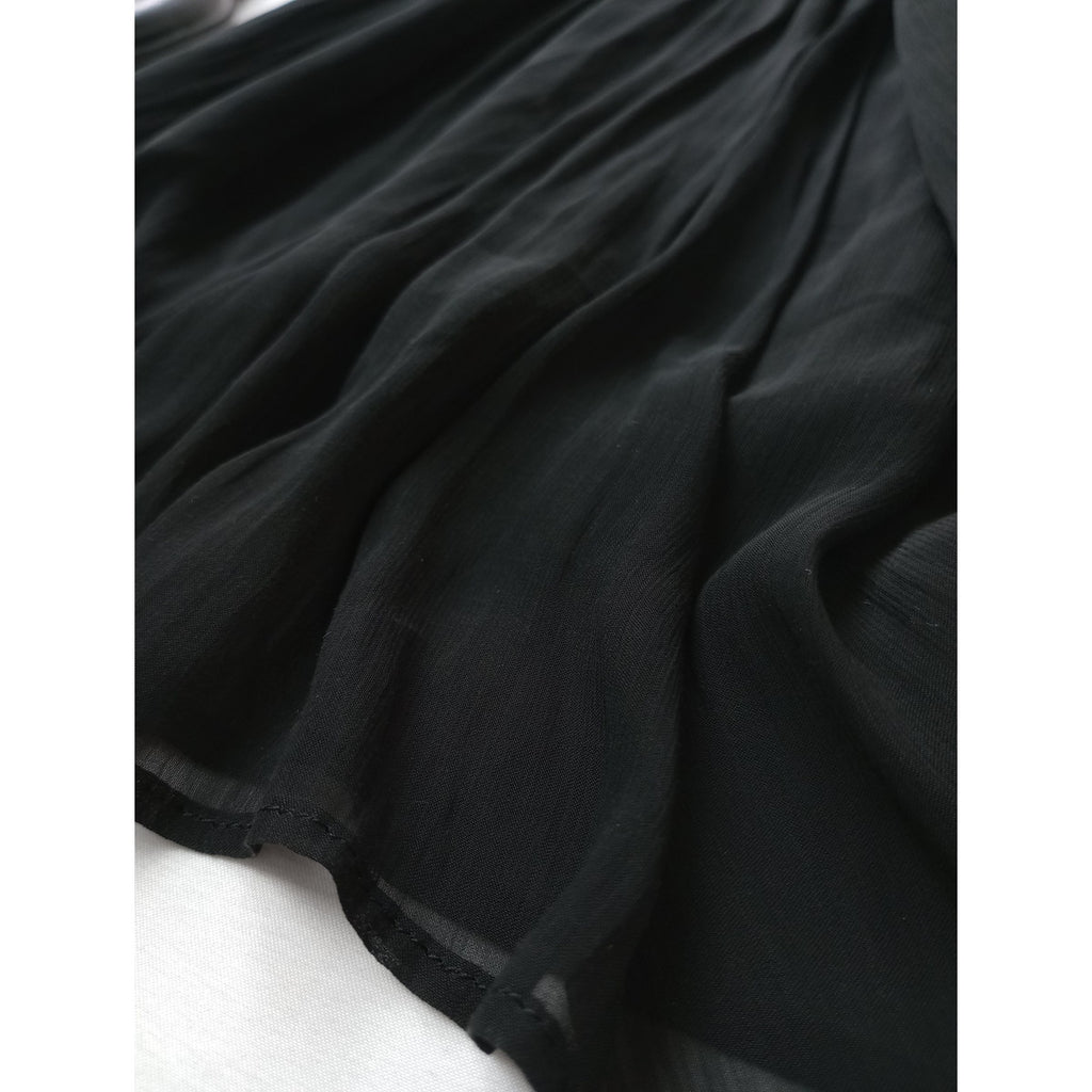 新品 BEARDSLEY ビアズリー シワシフォンギャザーパンツ 黒 ブラック
