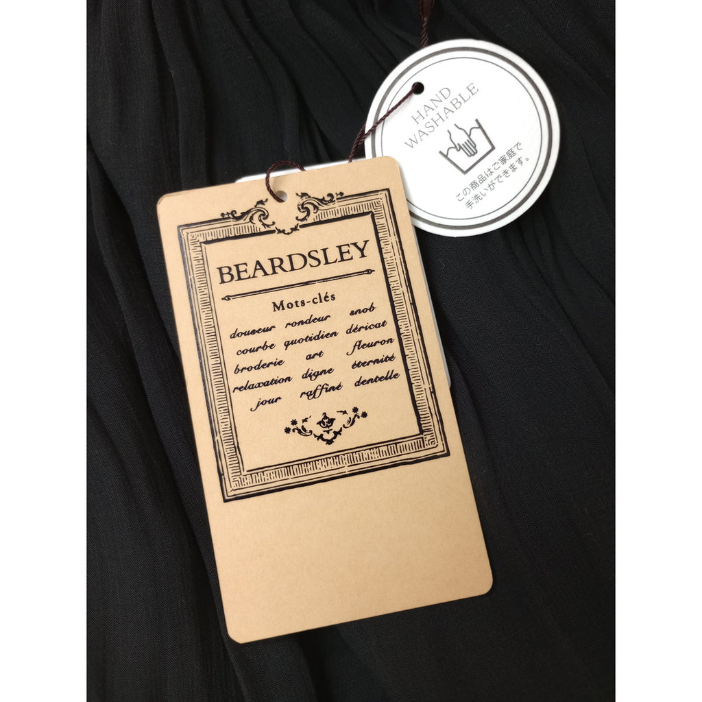 新品 BEARDSLEY ビアズリー シワシフォンギャザーパンツ 黒 ブラック