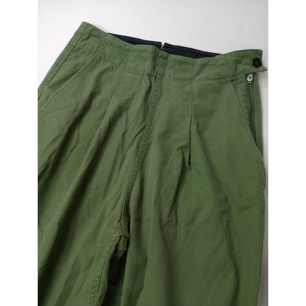 MHL. エムエイチエル マーガレットハウエル  DRY NATURAL COTTON CANVAS TROUSERS カーキ パンツ 1【中古】