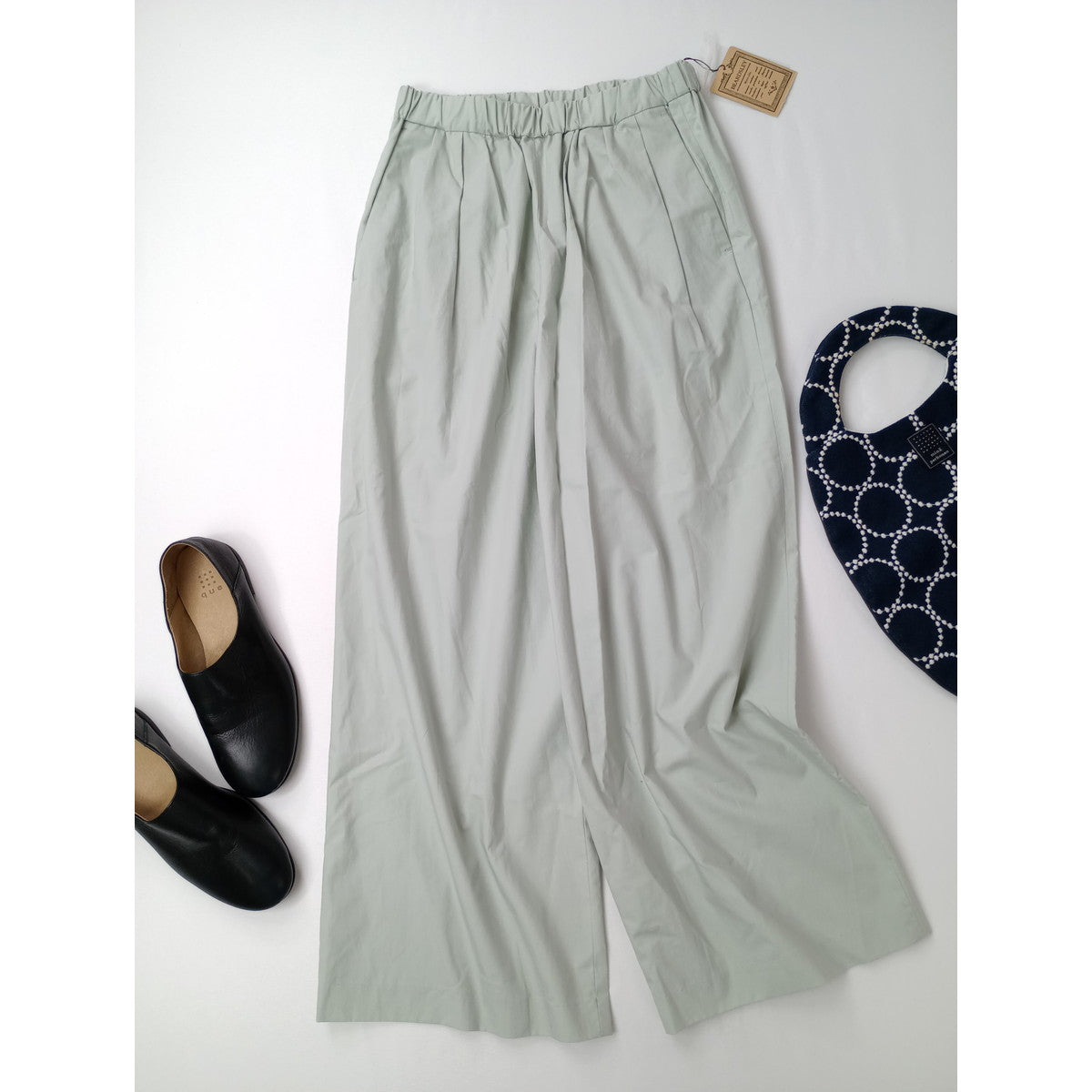 新品 BEARDSLEY  ビアズリー  コットン イージー パンツ  ブルー グリーン  0