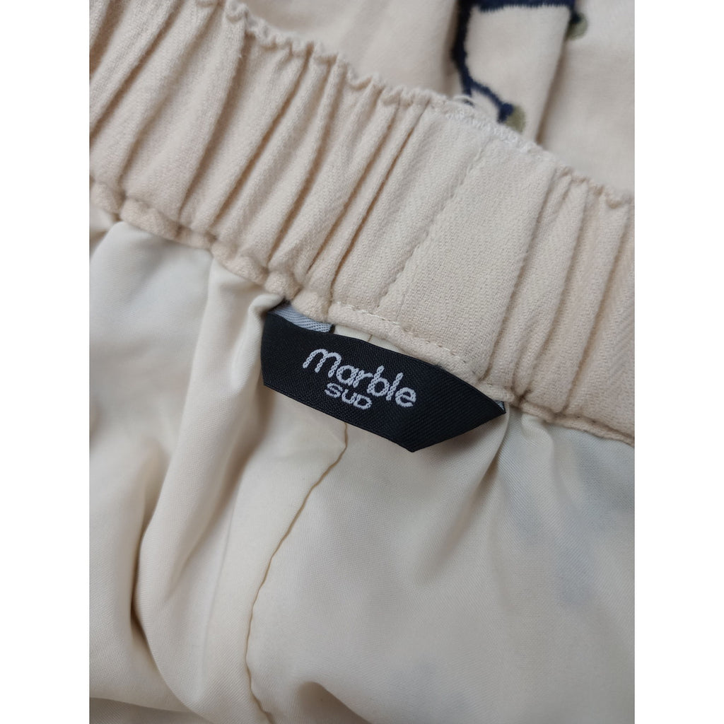 marble sud  マーブル シュッド  刺繍 ワイドパンツ  ライトベージュ 【中古】