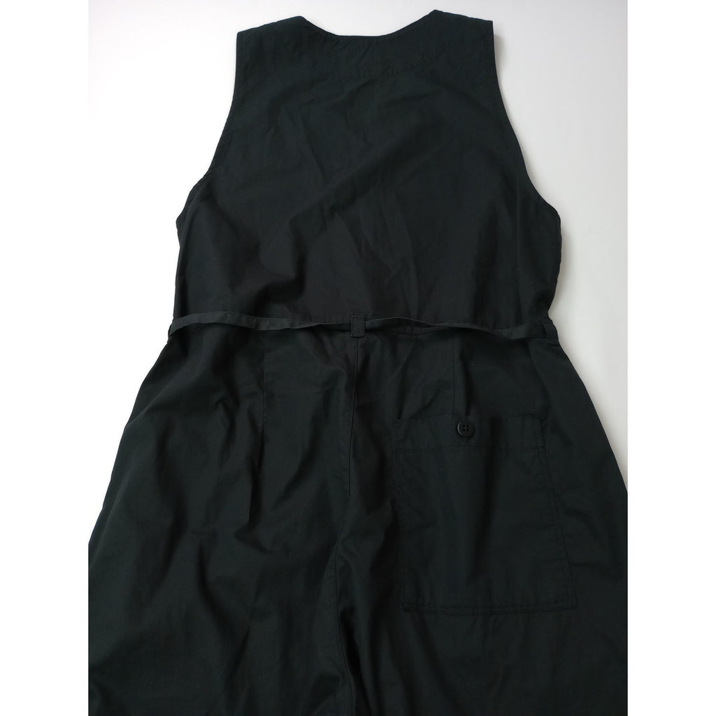 新品 GRANDMA MAMA DAUGHTER グランマママドーター  ワッシャーツイルオールインワン 黒 ブラック 1