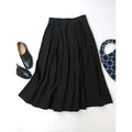 MARGARET HOWELL マーガレットハウエル LIGHT LINEN SKIRT リネン 麻 100％ スカート 黒 ブラック 1【中古】