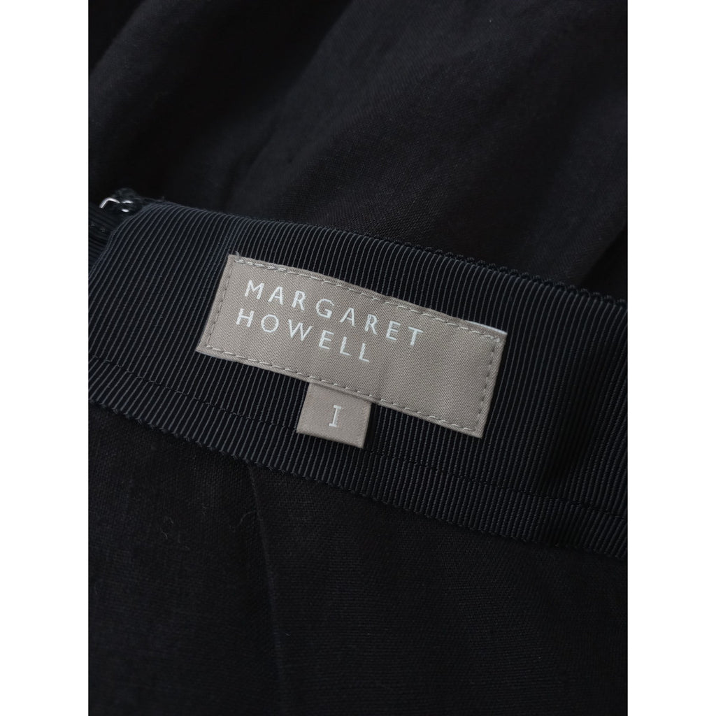 MARGARET HOWELL マーガレットハウエル LIGHT LINEN SKIRT リネン 麻 100％ スカート 黒 ブラック 1【中古】