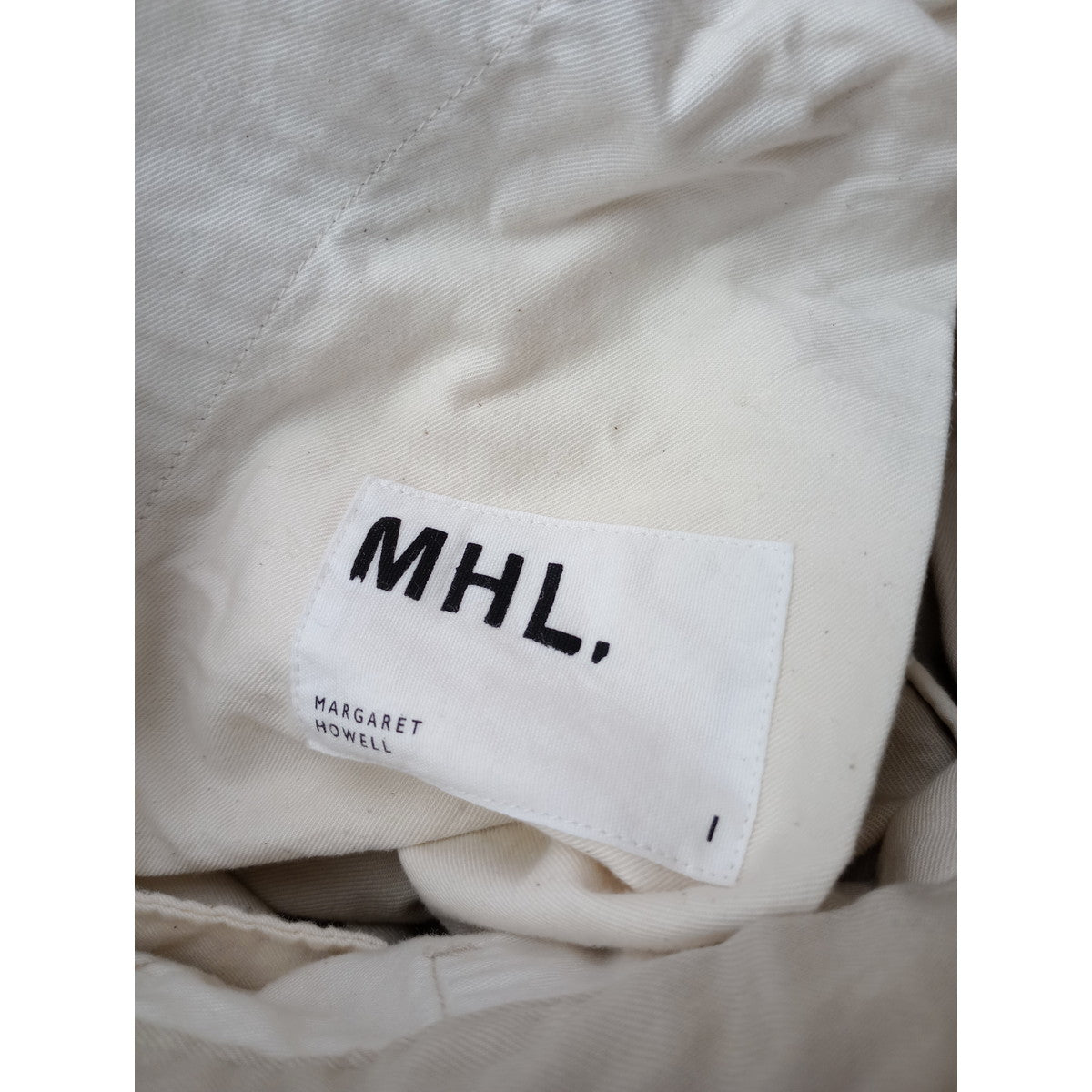 MHL エムエイチエル マーガレットハウエル ORGANIC LIGHT COTTON TWILL オーガニックライトコットンツイル パンツ 1  【中古】