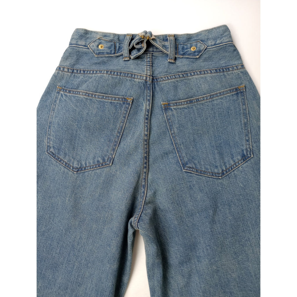 Tu es mon Tresor トゥ エ モン トレゾア タック ワイド  デニム パンツ  ブルー  24 【中古】