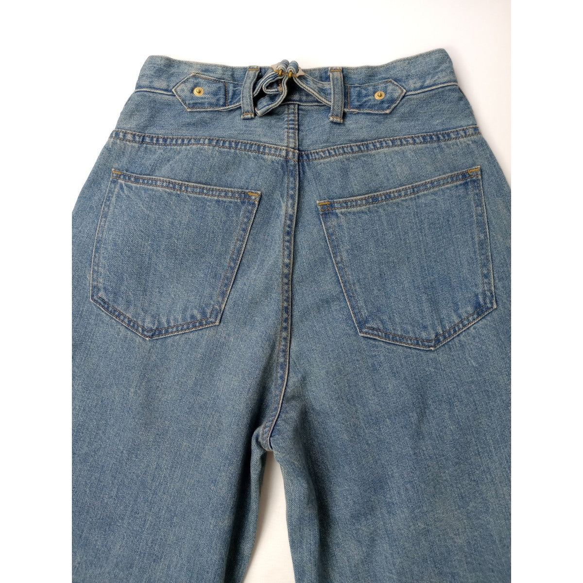 Tu es mon Tresor トゥ エ モン トレゾア タック ワイド  デニム パンツ  ブルー  24 【中古】