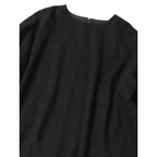 emic:etic エミックエティック カシミヤ ウール アシンメトリー プルオーバー トップス  黒 ブラック 【中古】