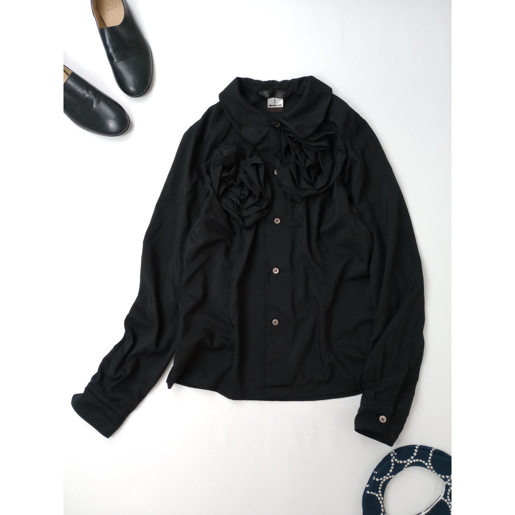 COMME des GARCONS COMME des GARCONS コムデギャルソン コムコム 立体薔薇 ブラウス シャツ トップス  長袖  SAMPLE品 【中古】