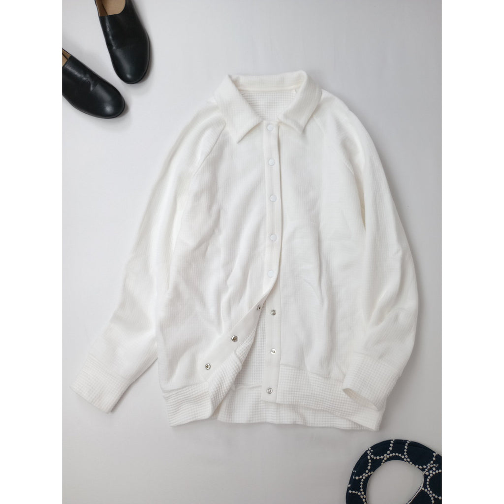 cccmalie シーマリー ワッフルブルゾン シャツ ジャケット  白  【中古】