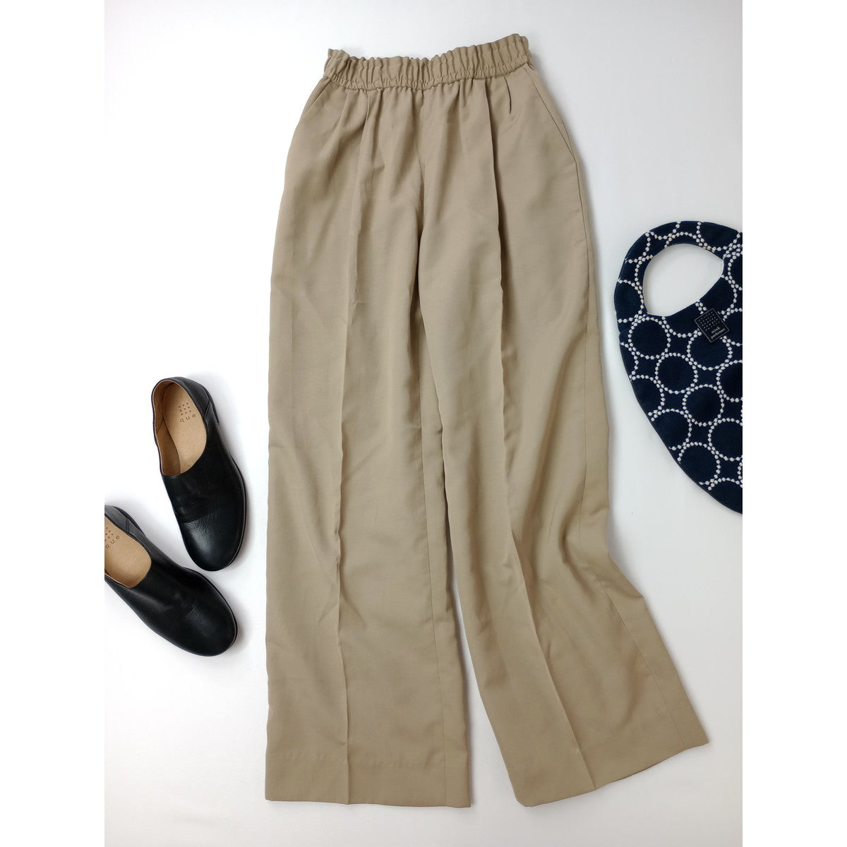 cccmalie シーマリー ギャザーワイドパンツ イージー タック  ベージュ 36 【中古】